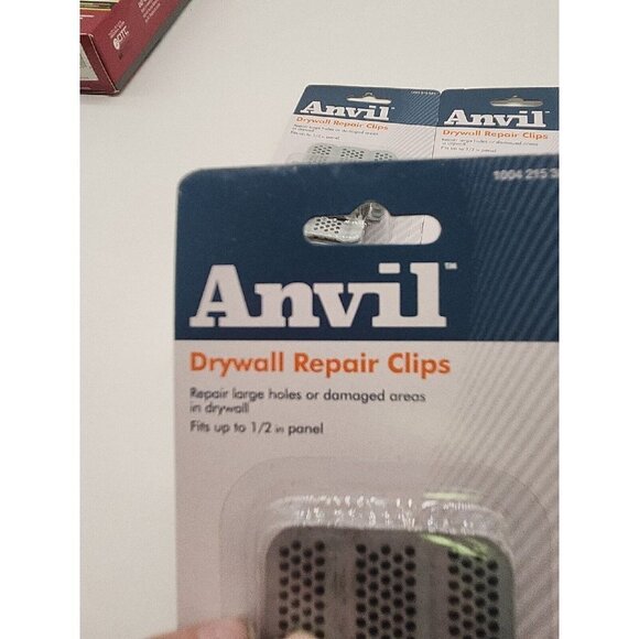 (5pks) KANVIL 6 PACK STEEL DRYWAL REPAIR CLIPS 6 AND 12 SCREW Fit UP  1/2" PANEL - Picture 2 of 3
